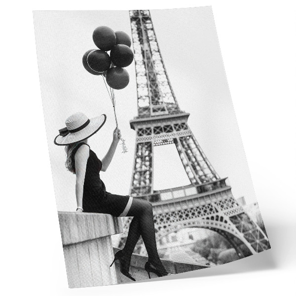 Arte de parede Mulher com torre de balões elegante