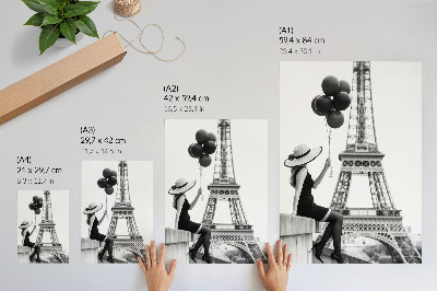 Arte de parede Mulher com torre de balões elegante