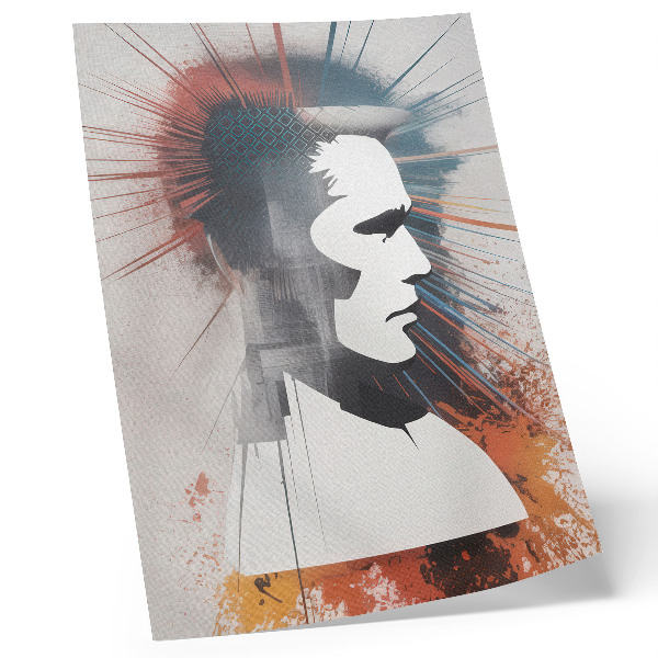 Arte de parede Perfil facial, linhas dinâmicas, moderno