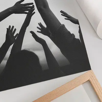 Poster para cozinha estilo minimalista com mãos para cima