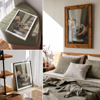 Impressão em tela mãos segurando câmera fotográfica com estilo retrô elegante