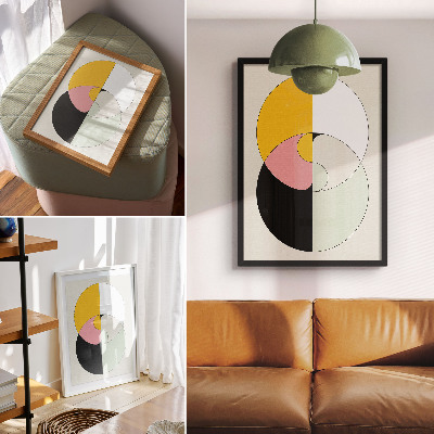 Poster para cozinha Círculos geométricos em cores contrastantes, estilo minimalista.