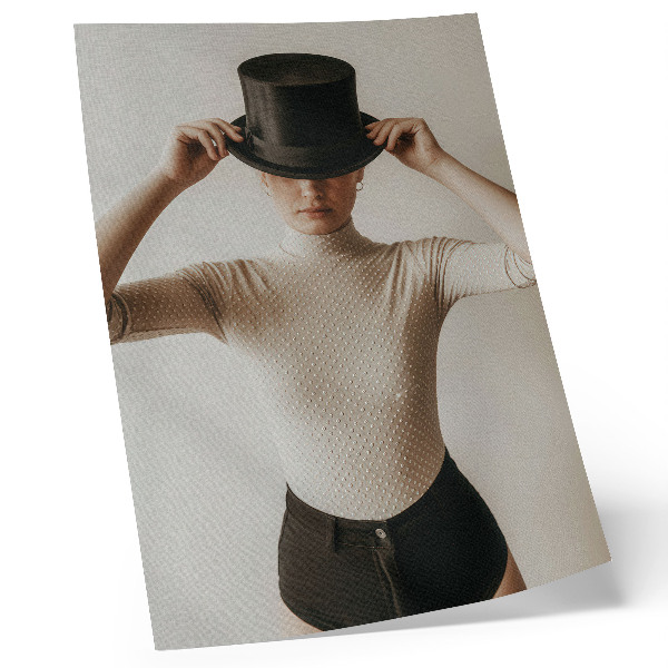 Poster decorativo Elegância retrô, cartola, sutileza, minimalismo