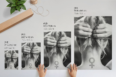 Arte de parede Elegância em preto e branco, minimalismo, um símbolo de feminilidade.