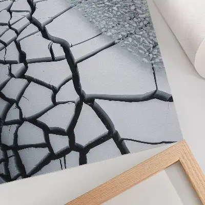 Arte de parede rachaduras de gelo com linhas harmoniosas de beleza invernal