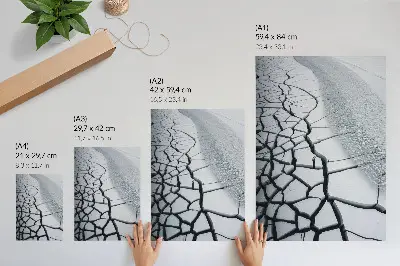 Arte de parede rachaduras de gelo com linhas harmoniosas de beleza invernal