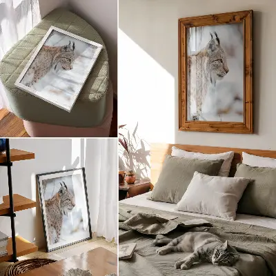 Pôster decorativo Rysy no inverno com bela natureza, cores naturais e harmonia