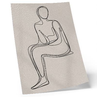 Arte de parede Uma linha sutil sobre um fundo creme.