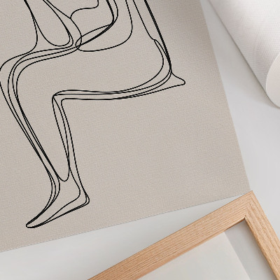 Arte de parede Uma linha sutil sobre um fundo creme.