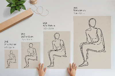 Arte de parede Uma linha sutil sobre um fundo creme.