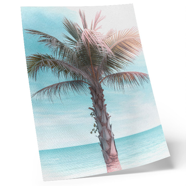 Arte de parede Palmeira sobre o mar azul, céu aveludado, tropical