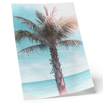 Arte de parede Palmeira sobre o mar azul, céu aveludado, tropical