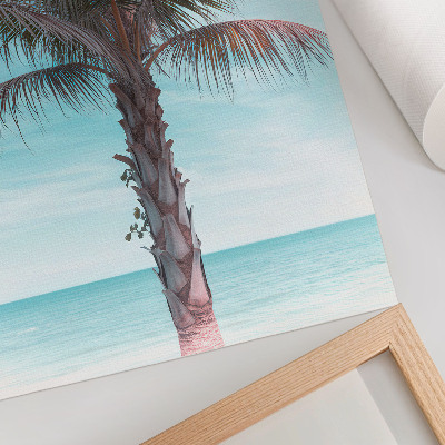 Arte de parede Palmeira sobre o mar azul, céu aveludado, tropical