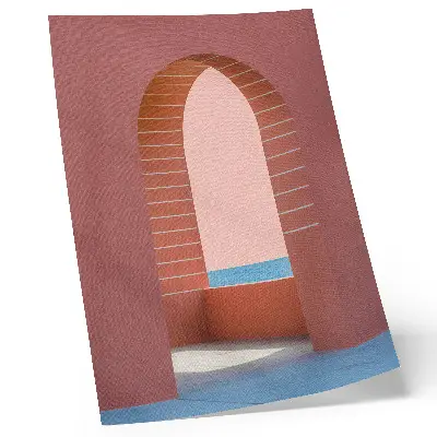 Arte de parede arcos em tons pastel com arquitetura marinha minimalista