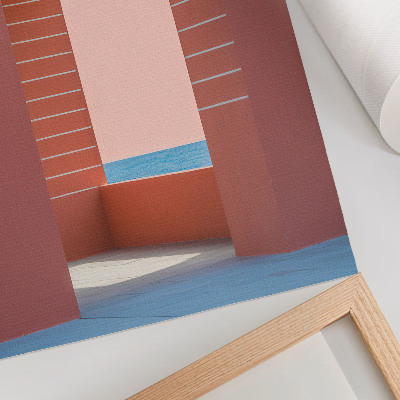 Arte de parede Arcos em tons pastel, mar, arquitetura minimalista