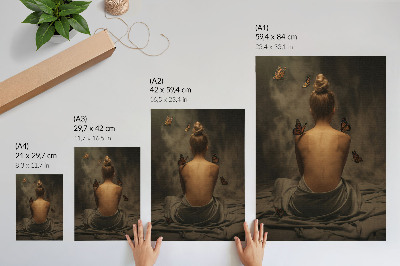 Poster para cozinha As borboletas, com sua delicadeza, acentuam a elegância e a paz.