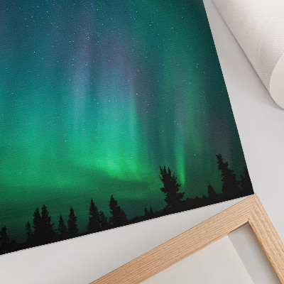 Poster para cozinha Aurora boreal, céu turquesa, estrelas cintilantes