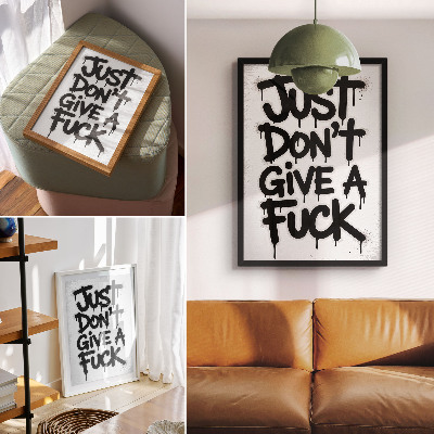 Impressão em tela Letras de grafite pretas sobre fundo branco com contraste.
