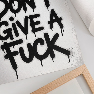 Impressão em tela Letras de grafite pretas sobre fundo branco com contraste.