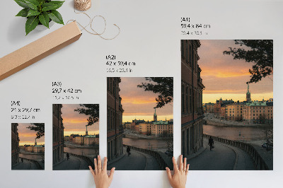 Arte de parede Edifícios históricos, noite, ambiente tranquilo