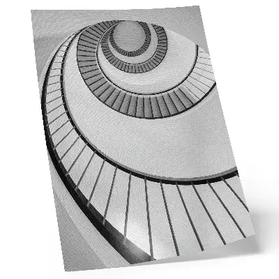 Poster para cozinha com estética de escada em espiral de geometria fascinante e elegante
