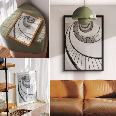 Poster para cozinha Escada em espiral com geometria fascinante e elegância.