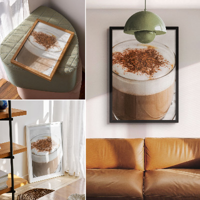 Poster decorativo Café com espuma, cores quentes, harmonia