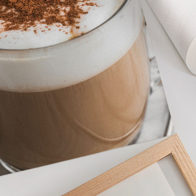 Poster decorativo Café com espuma, cores quentes, harmonia