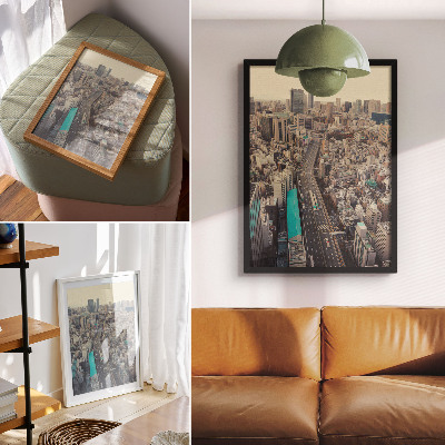 Poster decorativo Panorama da cidade, prédios altos, estrada