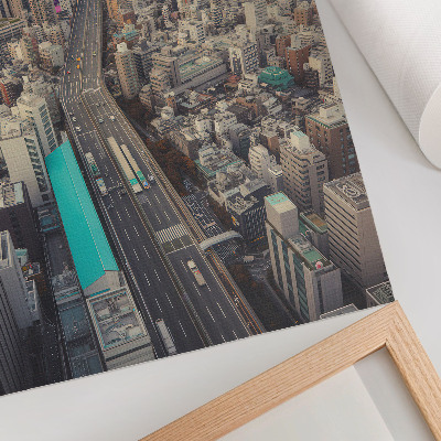 Poster decorativo Panorama da cidade, prédios altos, estrada