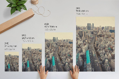 Poster decorativo Panorama da cidade, prédios altos, estrada