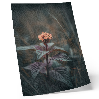 Impressão em tela Uma planta com uma flor colorida contra um fundo verde.