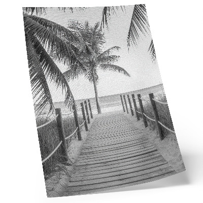 Arte de parede Cais tropical, palmeiras, areia, horizonte infinito