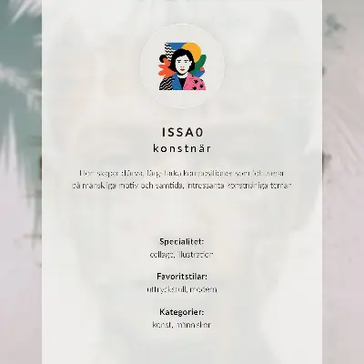 Poster para cozinha com rosto imponente de um homem em estilo minimalista