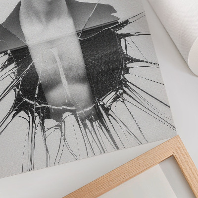 Poster decorativo Retrato em preto e branco com efeito de vidro