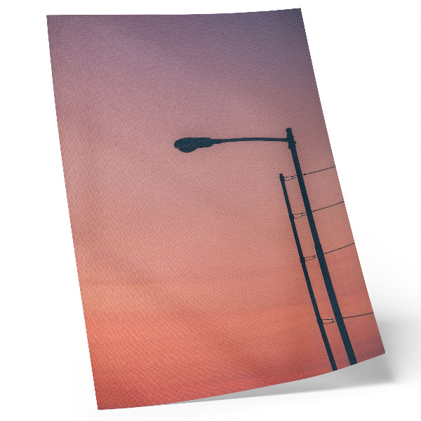 Arte de parede Luminária minimalista, pôr do sol romântico, modernidade.