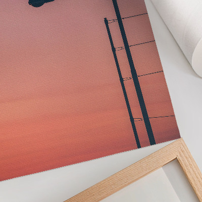 Arte de parede Luminária minimalista, pôr do sol romântico, modernidade.