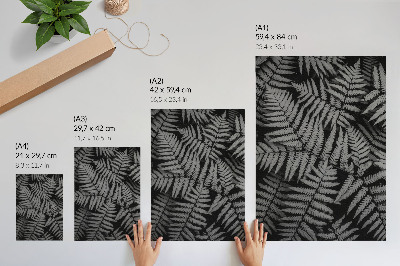 Poster para cozinha Samambaia sensual em preto e branco, simetria, elegância