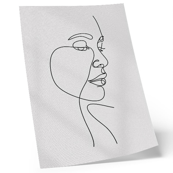 Impressão em tela Desenho minimalista de rosto em linhas, sem detalhes desnecessários.