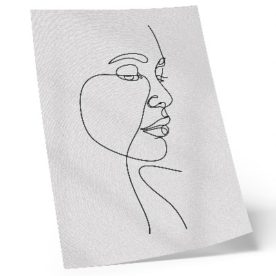 Impressão em tela Desenho minimalista de rosto em linhas, sem detalhes desnecessários.