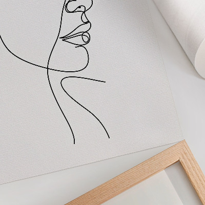 Impressão em tela Desenho minimalista de rosto em linhas, sem detalhes desnecessários.