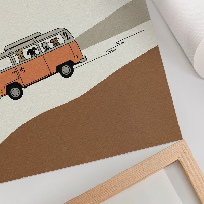 Arte de parede Férias minimalistas em uma caravana laranja
