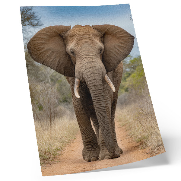 Poster decorativo Elefante em uma trilha em uma paisagem africana