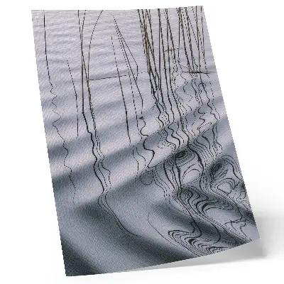Impressão em tela motivo minimalista de ondas e linhas na água