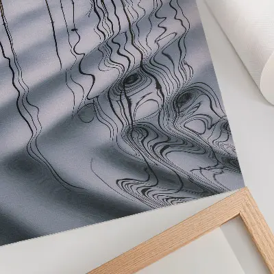 Impressão em tela motivo minimalista de ondas e linhas na água