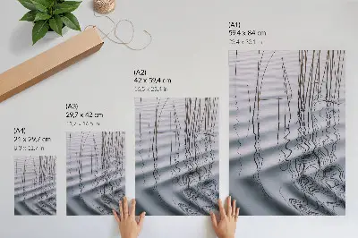Impressão em tela motivo minimalista de ondas e linhas na água