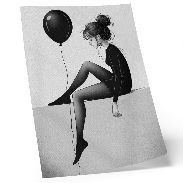 Poster decorativo Figura na borda com um balão refletindo emoções