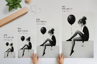 Poster decorativo Figura na borda com um balão refletindo emoções