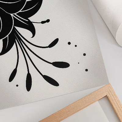 Arte de parede Beija-flor e flor em contraste sobre um fundo branco.