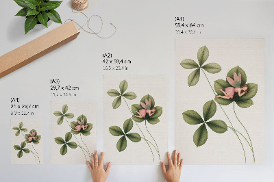 Arte de parede Fada das folhas verdes com vestido rosa